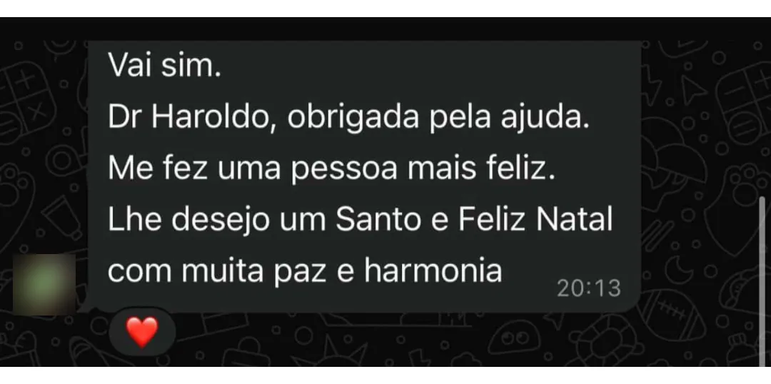 Mensagem recebida no WhatsApp
