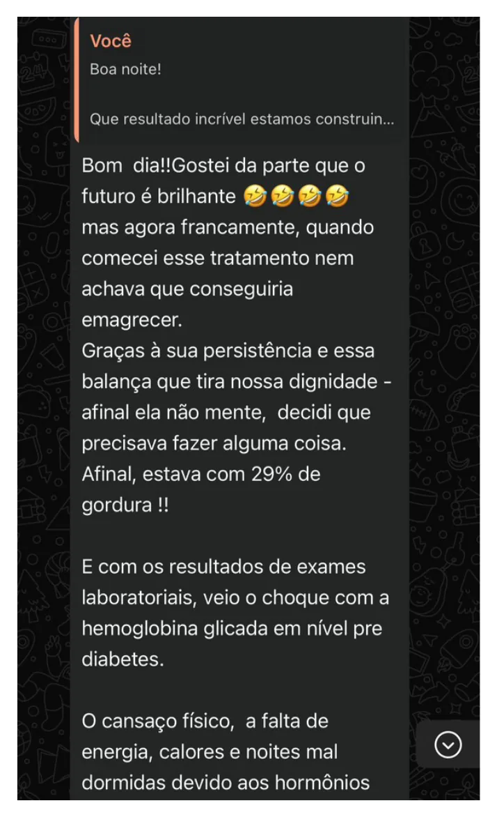 Mensagem recebida no WhatsApp